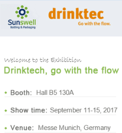 Meet Sunswell at Drinktech-Meet us at Hall B5,Stand 130A